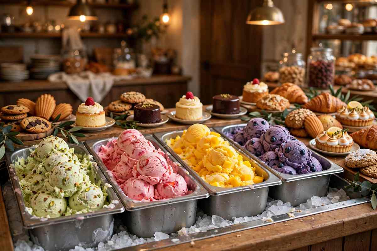Dessert buffet with cakes and pastries